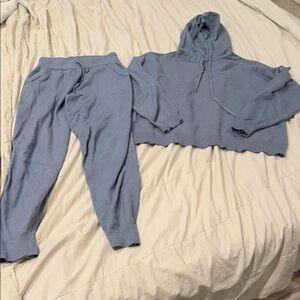 Zara Cozy Blue Hoodie and Jogger Set